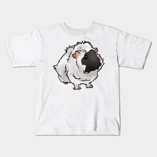 Black and White Abyssinian Guinea Pig Kids T-Shirt